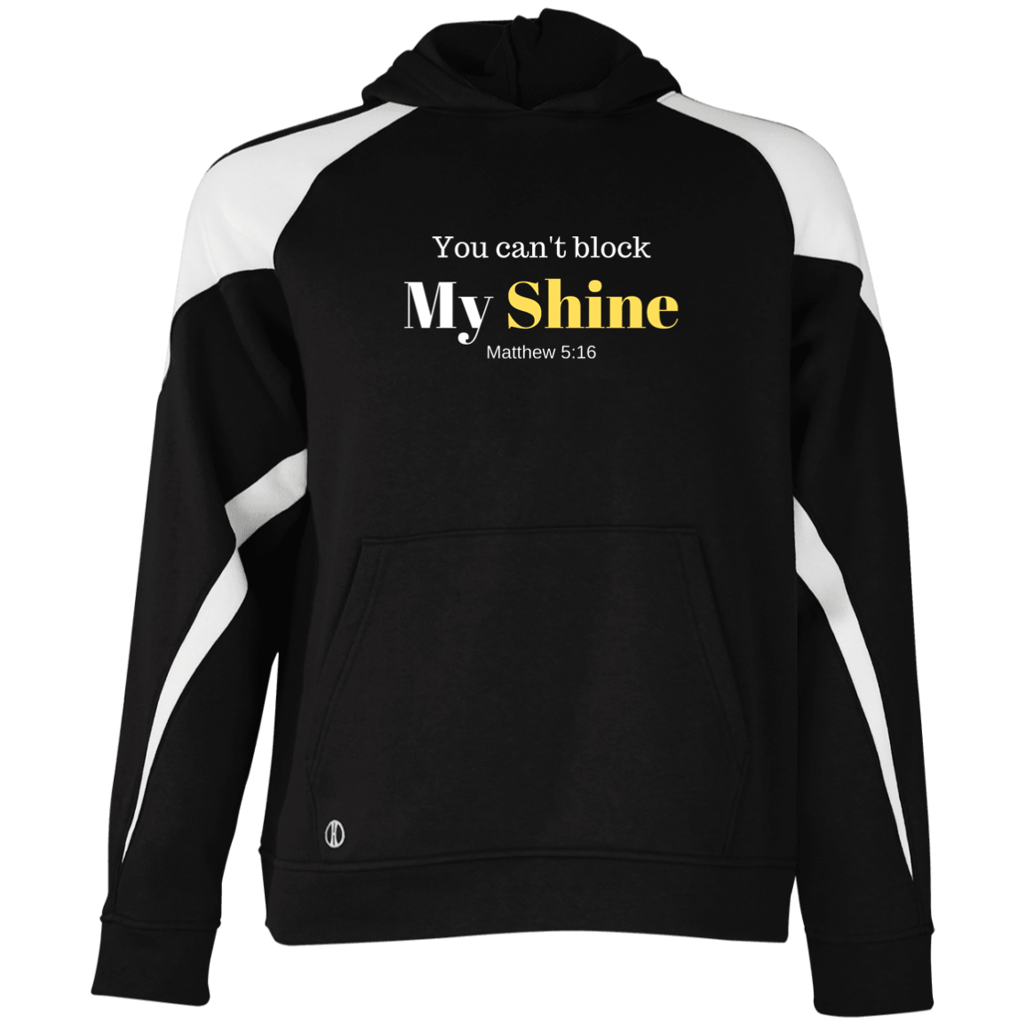 You Can't Block My Shine Youth Colorblock Hoodie - Black/White