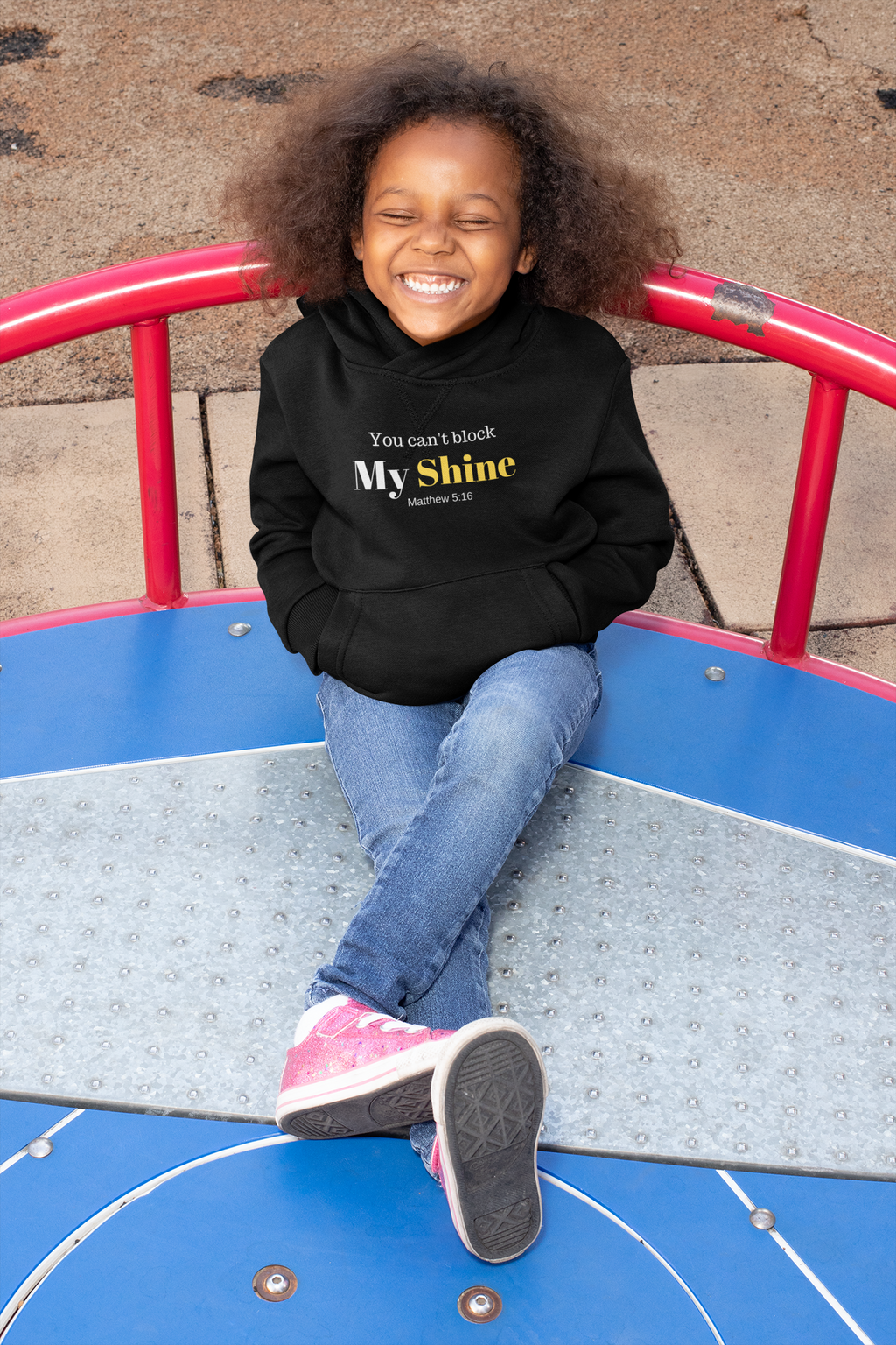 You Can't Block My Shine Youth Pullover Hoodie - Black